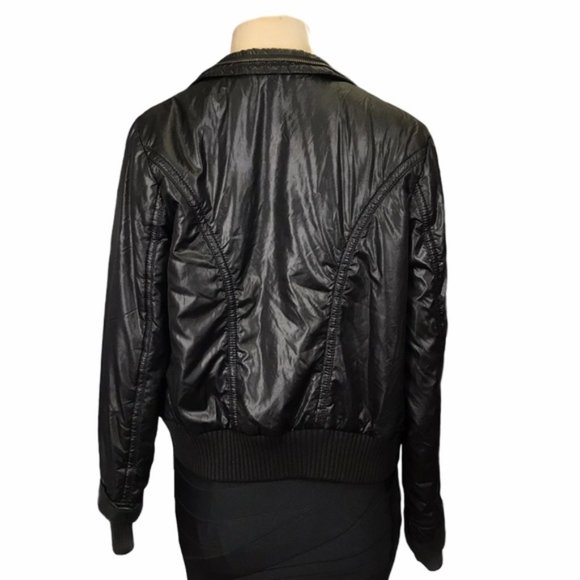 Guess Women's Black Moto Polyester Fit Jackets - Picture 3 of 5